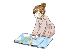 着物をたたむ
